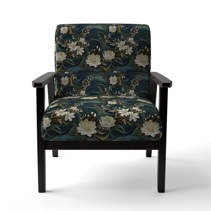 Graceful Floral Essence Of Zen - Upholstered Cottage Accent Chairs