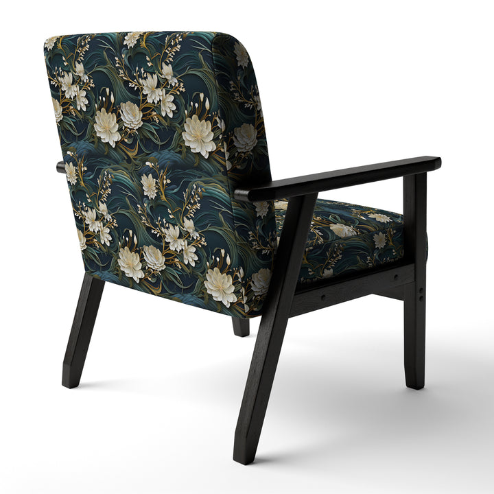 Graceful Floral Essence Of Zen - Upholstered Cottage Accent Chairs