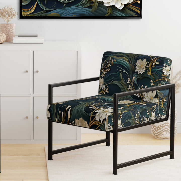 Graceful Floral Essence Of Zen - Upholstered Cottage Accent Chairs