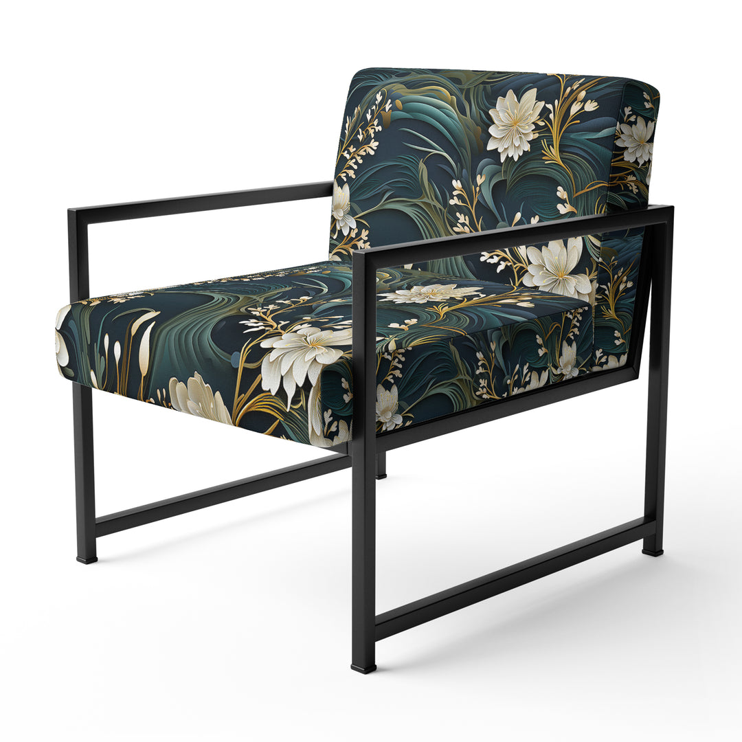 Graceful Floral Essence Of Zen - Upholstered Cottage Accent Chairs