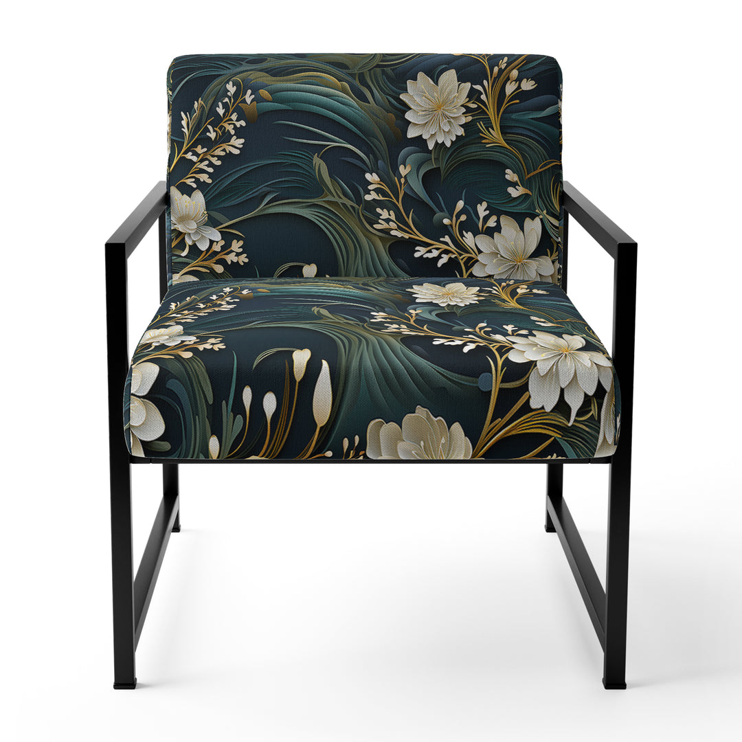 Graceful Floral Essence Of Zen - Upholstered Cottage Accent Chairs