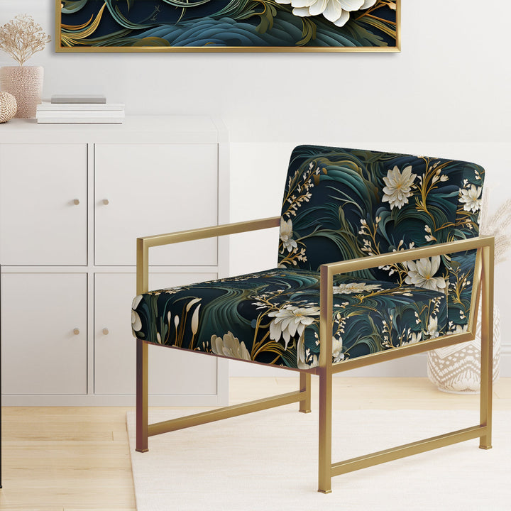 Graceful Floral Essence Of Zen - Upholstered Cottage Accent Chairs