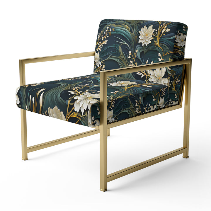 Graceful Floral Essence Of Zen - Upholstered Cottage Accent Chairs