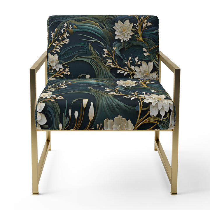Graceful Floral Essence Of Zen - Upholstered Cottage Accent Chairs