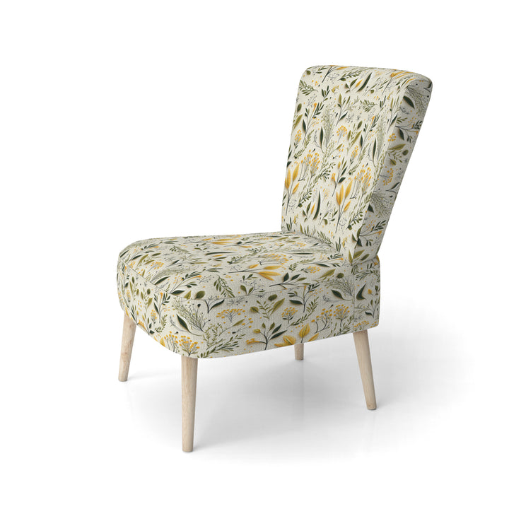Yellow And Green Floral Simplicity - Cottage Arm Chair