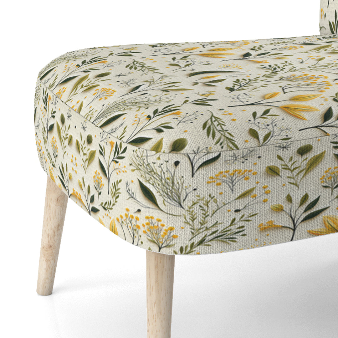 Yellow And Green Floral Simplicity - Cottage Arm Chair