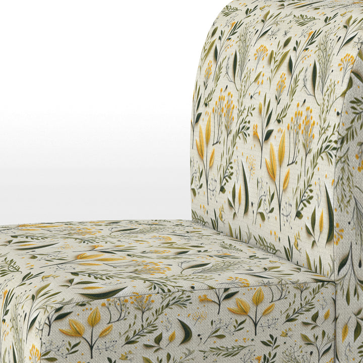 Yellow And Green Floral Simplicity - Cottage Arm Chair