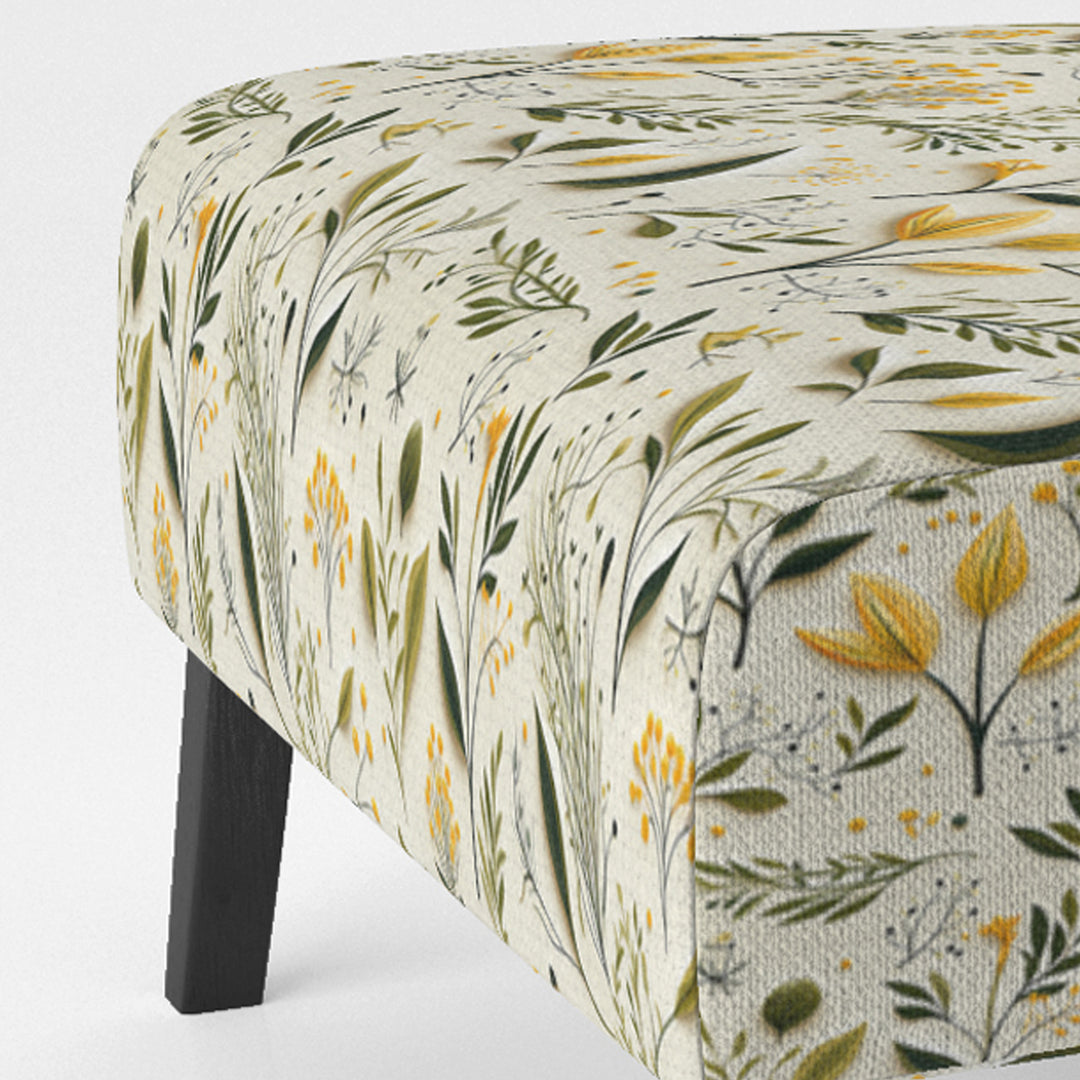Yellow And Green Floral Simplicity - Cottage Arm Chair