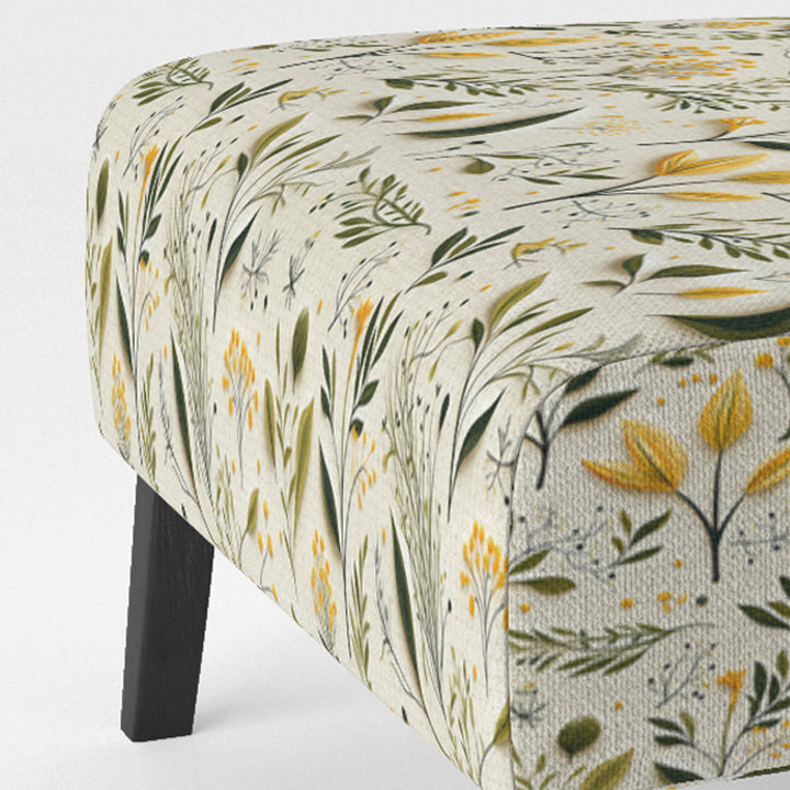 Yellow And Green Floral Simplicity - Cottage Arm Chair