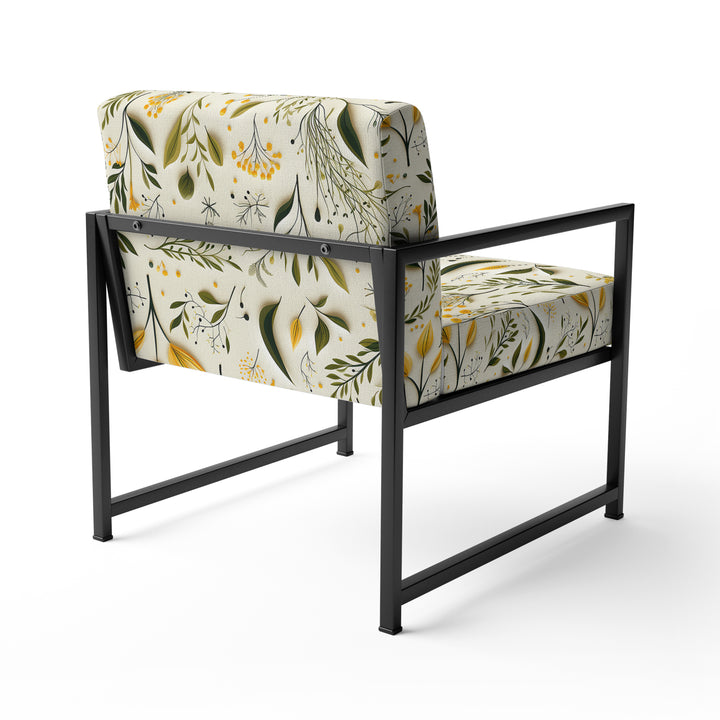 Yellow And Green Floral Simplicity - Cottage Arm Chair