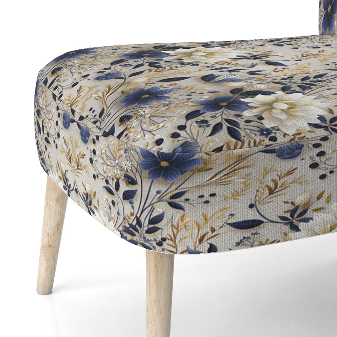 Tranquil White Floral Abundance Zen - Cottage Accent Slipper Chair