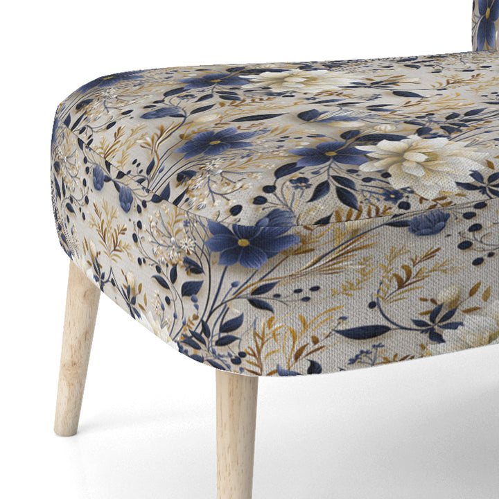 Tranquil White Floral Abundance Zen - Cottage Accent Slipper Chair