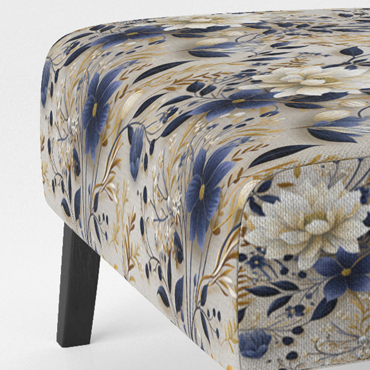 Tranquil White Floral Abundance Zen - Cottage Accent Slipper Chair
