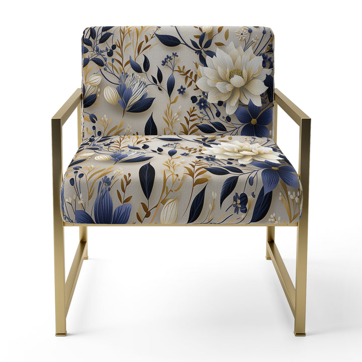 Tranquil White Floral Abundance Zen - Cottage Accent Slipper Chair
