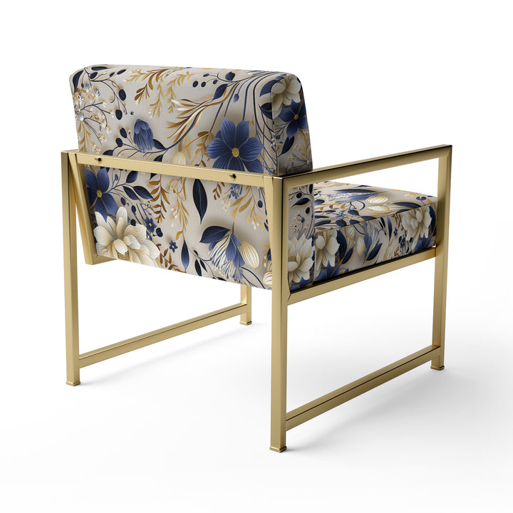 Tranquil White Floral Abundance Zen - Cottage Accent Slipper Chair