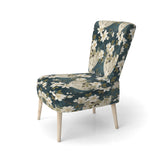 White And Green Tranquil Floral Elegant Zen - Upholstered Bohemian Accent Chairs