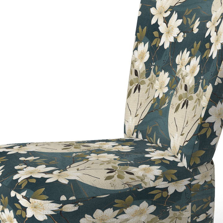 White And Green Tranquil Floral Elegant Zen - Upholstered Bohemian Accent Chairs