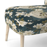 White And Green Tranquil Floral Elegant Zen - Upholstered Bohemian Accent Chairs