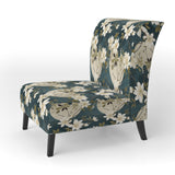 White And Green Tranquil Floral Elegant Zen - Upholstered Bohemian Accent Chairs