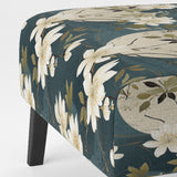 White And Green Tranquil Floral Elegant Zen - Upholstered Bohemian Accent Chairs