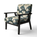 White And Green Tranquil Floral Elegant Zen - Upholstered Bohemian Accent Chairs