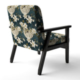 White And Green Tranquil Floral Elegant Zen - Upholstered Bohemian Accent Chairs