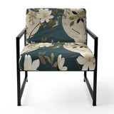 White And Green Tranquil Floral Elegant Zen - Upholstered Bohemian Accent Chairs