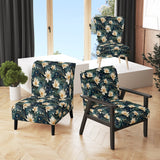 White And Gold Tranquil Lotus Zen - Upholstered Bohemian Accent Chairs