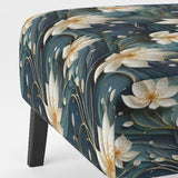 White And Gold Tranquil Lotus Zen - Upholstered Bohemian Accent Chairs