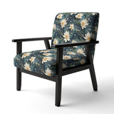 White And Gold Tranquil Lotus Zen - Upholstered Bohemian Accent Chairs