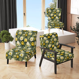 White And Green Peonies Retreat Oasis - Bohemian Accent Slipper Chair