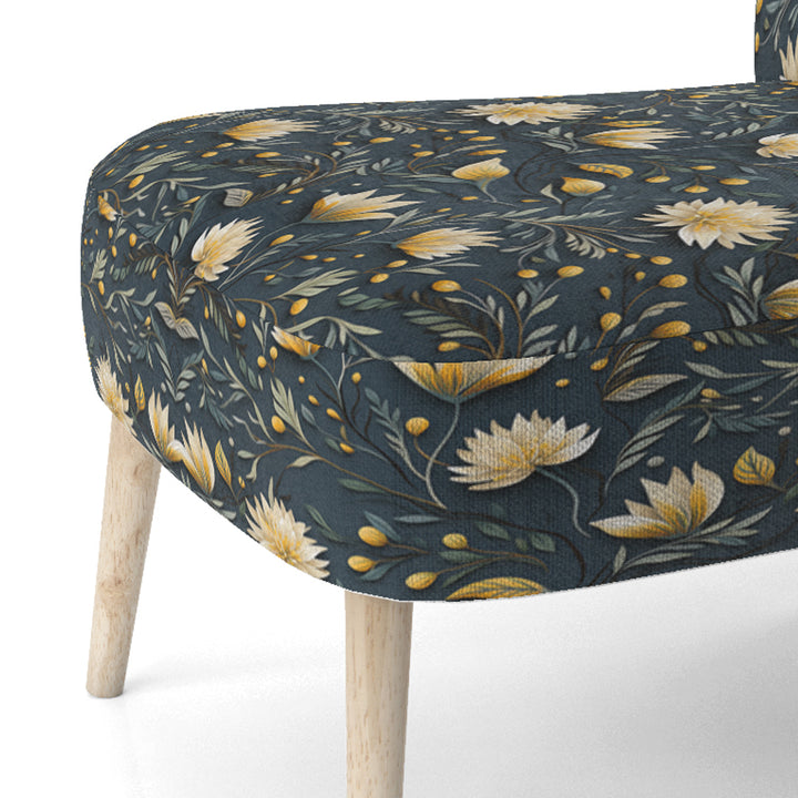 Yellow And Blue Tranquil Flowers Zen - Bohemian Arm Chair