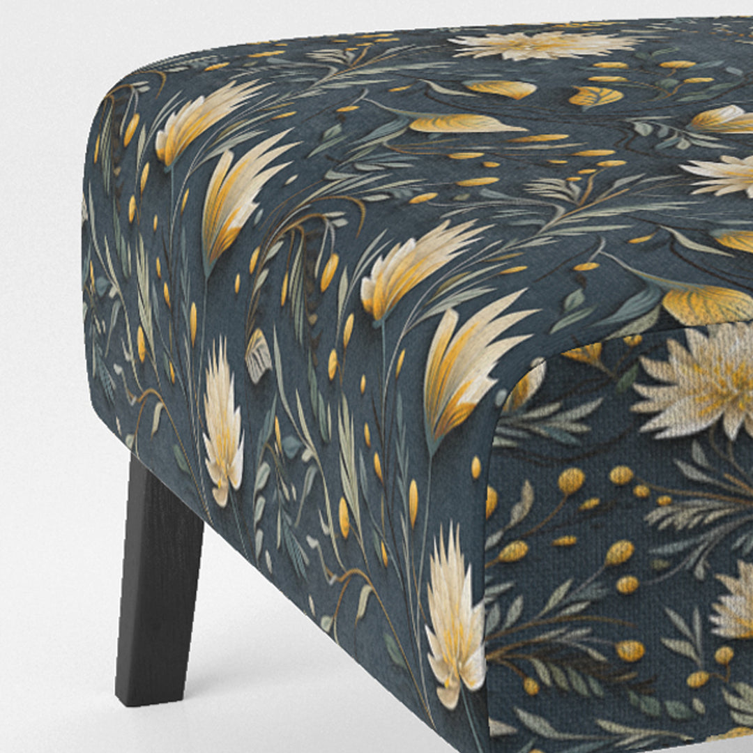 Yellow And Blue Tranquil Flowers Zen - Bohemian Arm Chair
