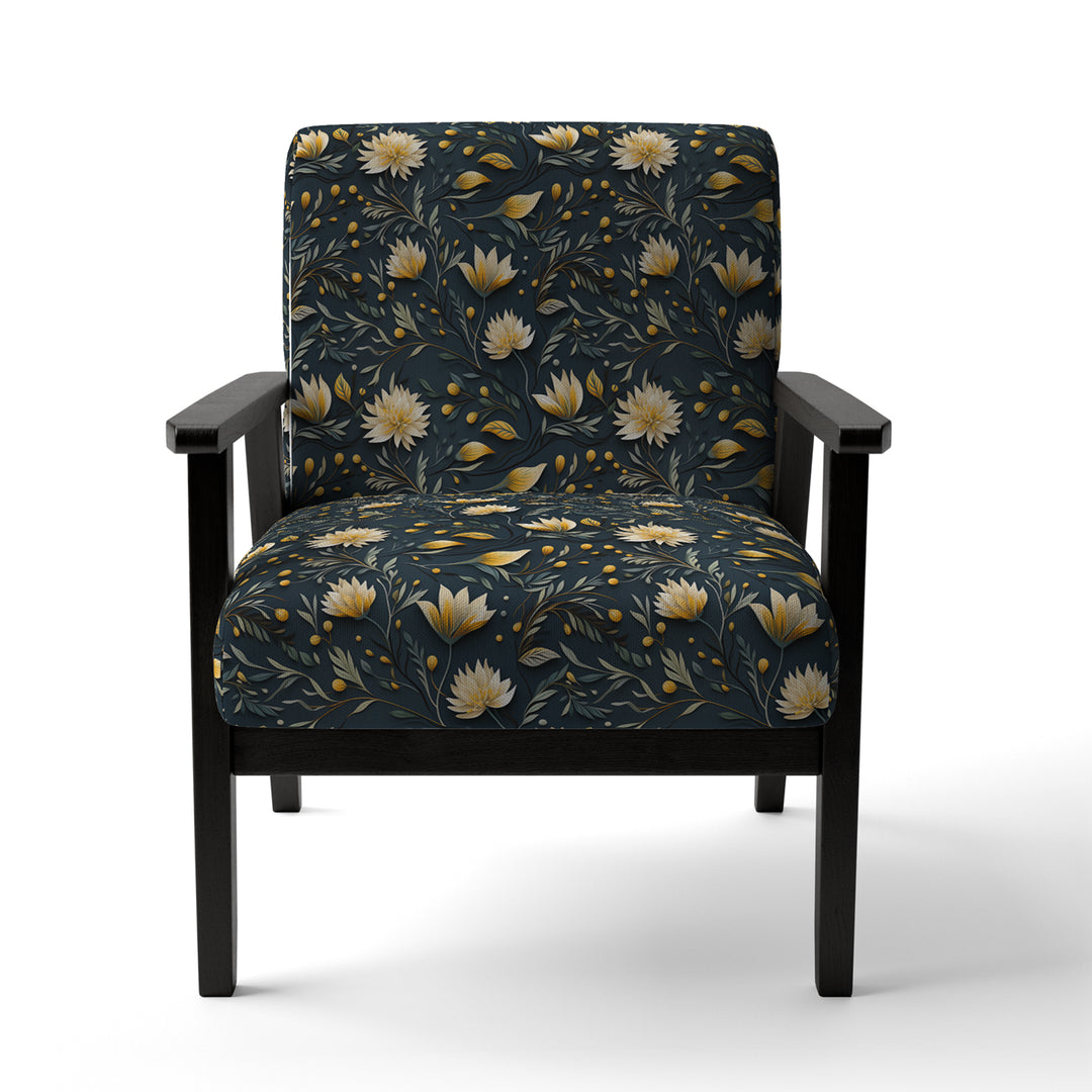 Yellow And Blue Tranquil Flowers Zen - Bohemian Arm Chair