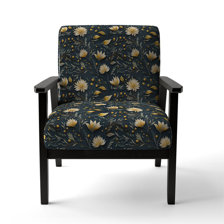 Yellow And Blue Tranquil Flowers Zen - Bohemian Arm Chair