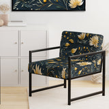 Yellow And Blue Tranquil Flowers Zen - Bohemian Arm Chair