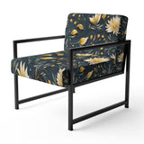 Yellow And Blue Tranquil Flowers Zen - Bohemian Arm Chair