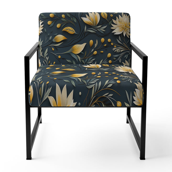 Yellow And Blue Tranquil Flowers Zen - Bohemian Arm Chair