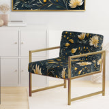Yellow And Blue Tranquil Flowers Zen - Bohemian Arm Chair