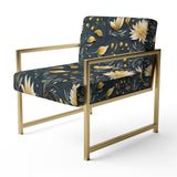 Yellow And Blue Tranquil Flowers Zen - Bohemian Arm Chair