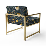 Yellow And Blue Tranquil Flowers Zen - Bohemian Arm Chair