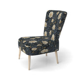 Beige And Blue Meditation Flowers Delight - Bohemian Arm Chair