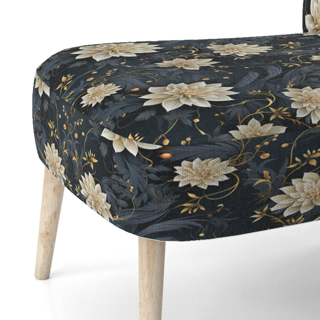 Beige And Blue Meditation Flowers Delight - Bohemian Arm Chair