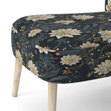 Beige And Blue Meditation Flowers Delight - Bohemian Arm Chair