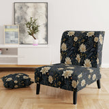 Beige And Blue Meditation Flowers Delight - Bohemian Arm Chair