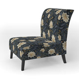 Beige And Blue Meditation Flowers Delight - Bohemian Arm Chair