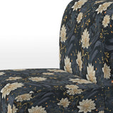 Beige And Blue Meditation Flowers Delight - Bohemian Arm Chair
