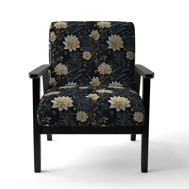 Beige And Blue Meditation Flowers Delight - Bohemian Arm Chair