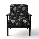 Beige And Blue Meditation Flowers Delight - Bohemian Arm Chair