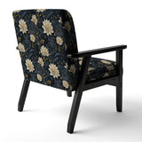 Beige And Blue Meditation Flowers Delight - Bohemian Arm Chair